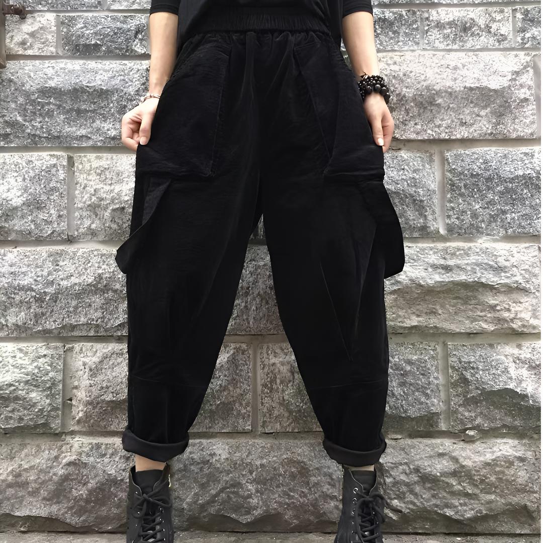 灵璧胖衣秀服《毛毛推荐》秋冬季时尚8515大码休闲宽松个性飘带裤子