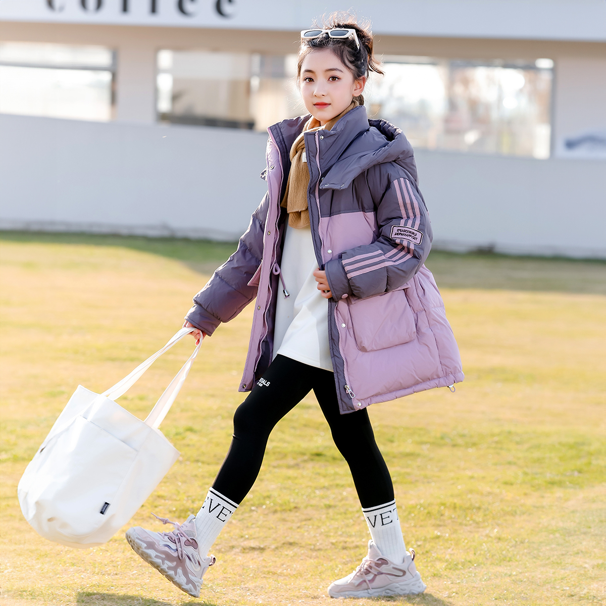 女童棉服冬装外套洋气童装女大童时尚棉袄儿童H60444