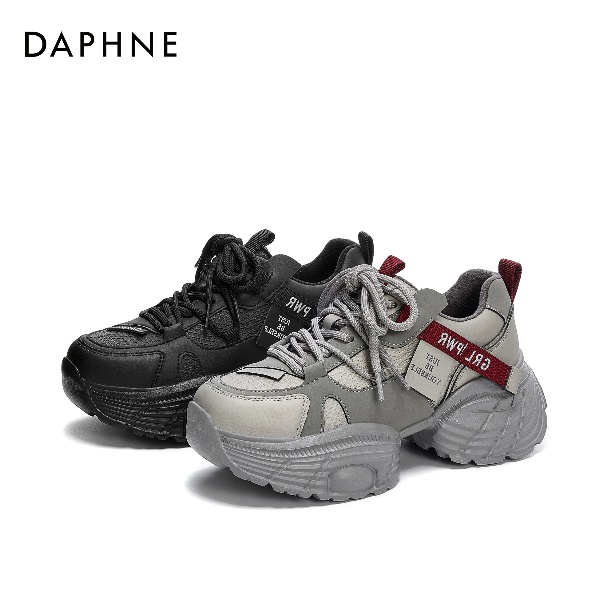 达芙妮2025年秋冬新款休闲鞋老爹鞋女 4025011100