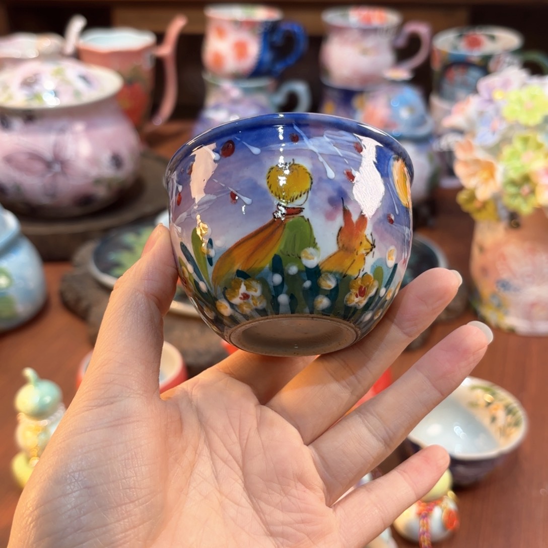 飏**意景德镇手绘高温釉下彩陶瓷茶具