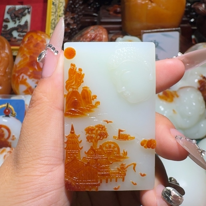 和田玉未镶嵌挂件