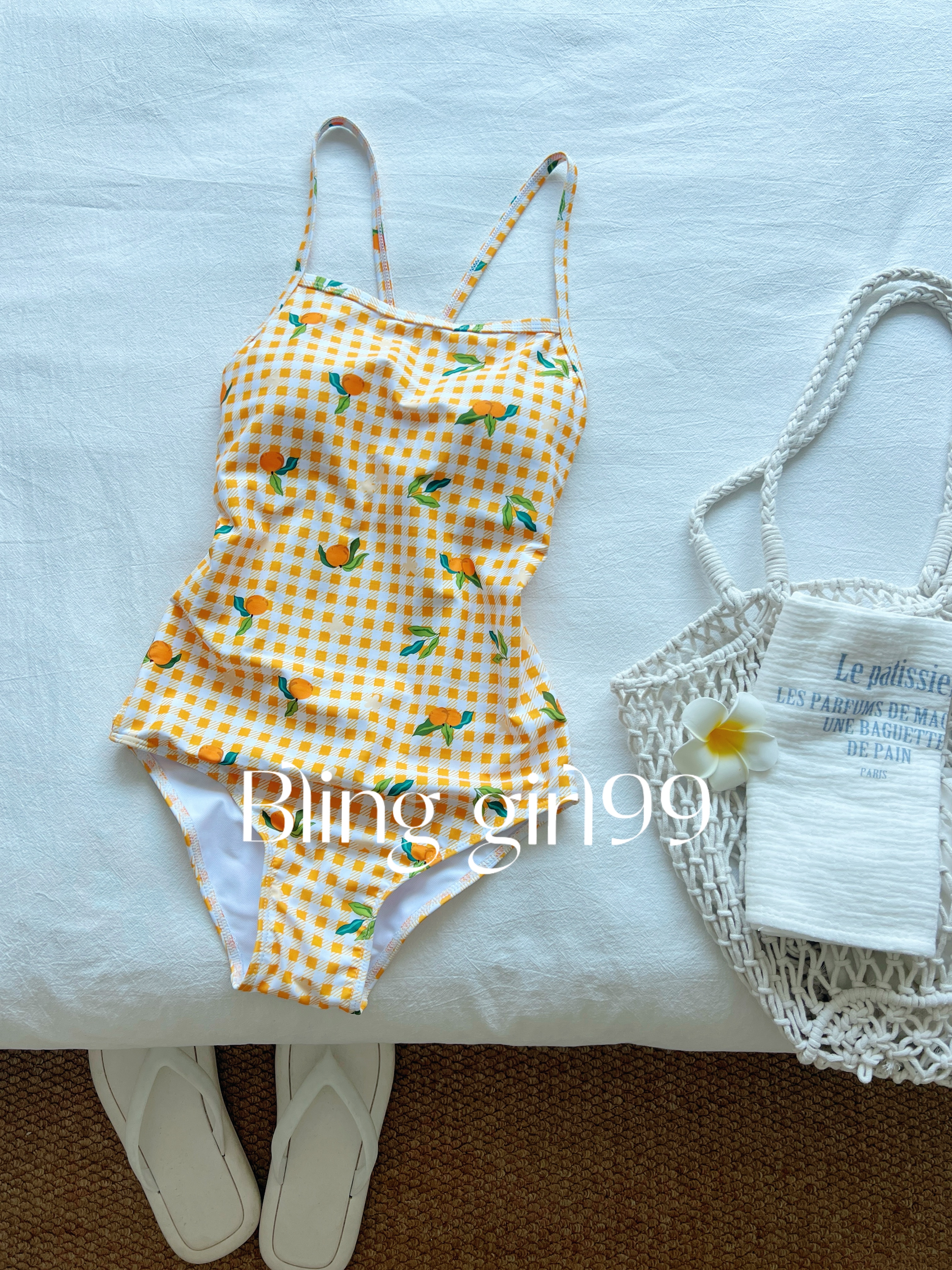 【水果派对竞速】夏季游泳竞速女泳衣连体泳装显瘦小清新法式复古