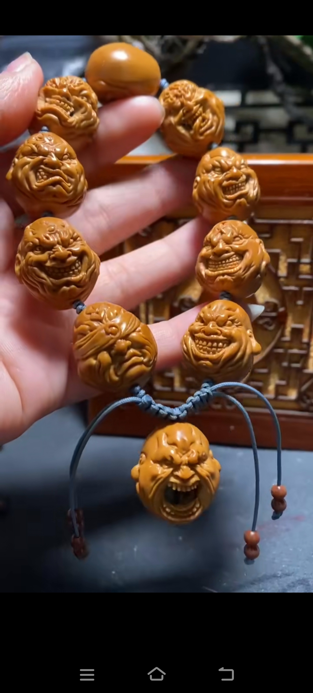 经典手工雕刻2.1尺寸山鬼恶僧橄榄核雕橄榄核手串手串