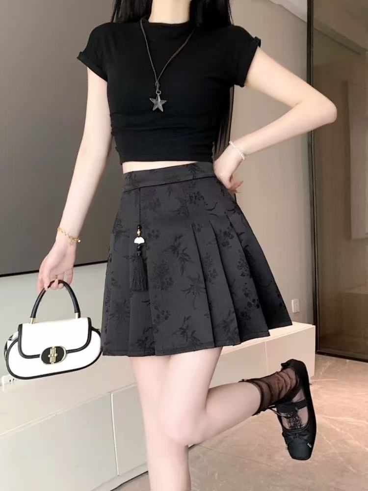 23606#新中式国风设计感提花a字半裙【直播间为准】B4-1