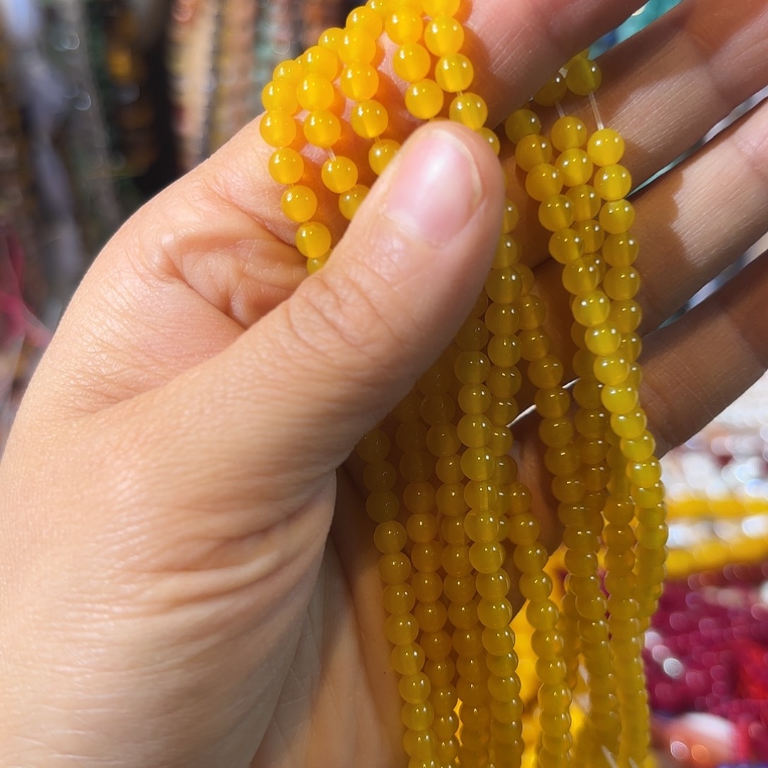 玛瑙/玉髓未镶嵌珠宝半成品黄玛瑙卡4一条