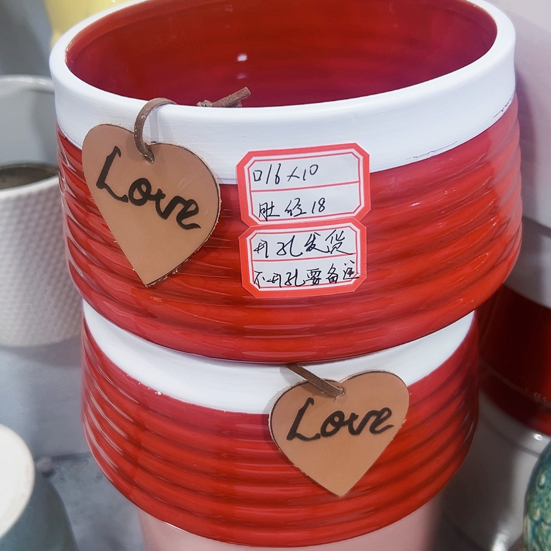 有孔外贸尾单陶瓷花盆凑单10米包邮