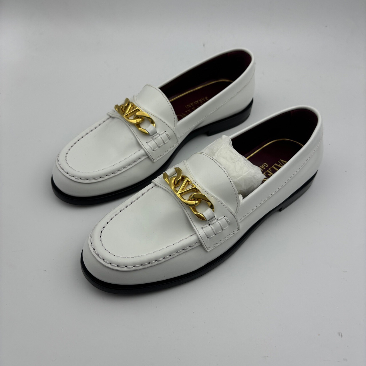 全新/38码/华伦天奴白金乐福鞋/鞋盒