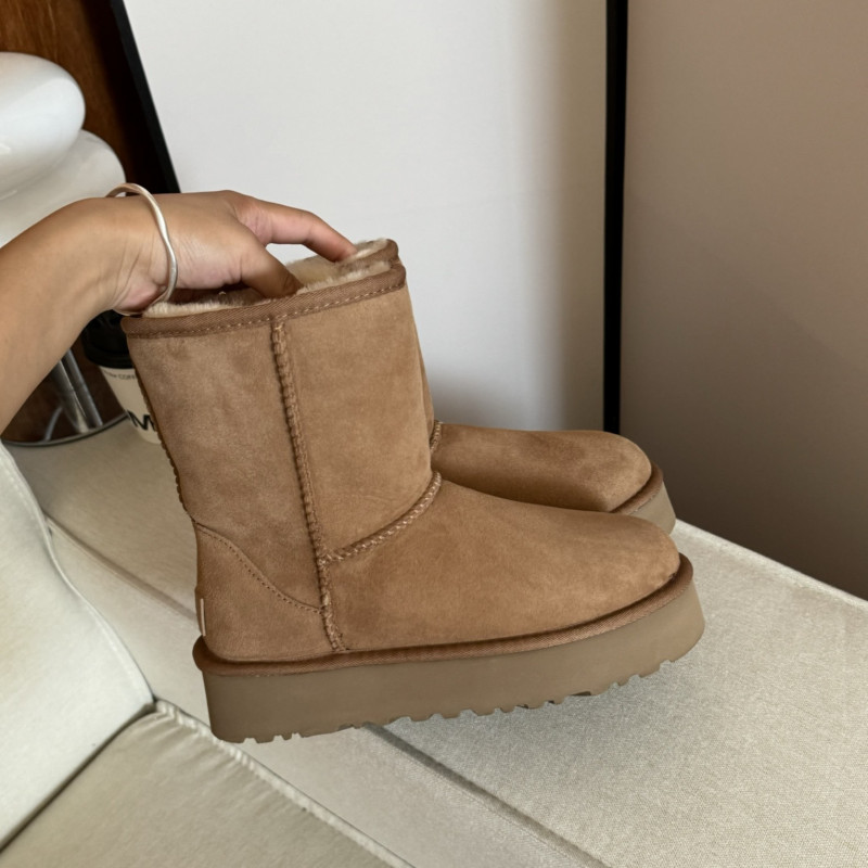 【薄底/厚底5825】冬季雪地靴加绒加厚保暖防寒羊皮毛一体雪地靴