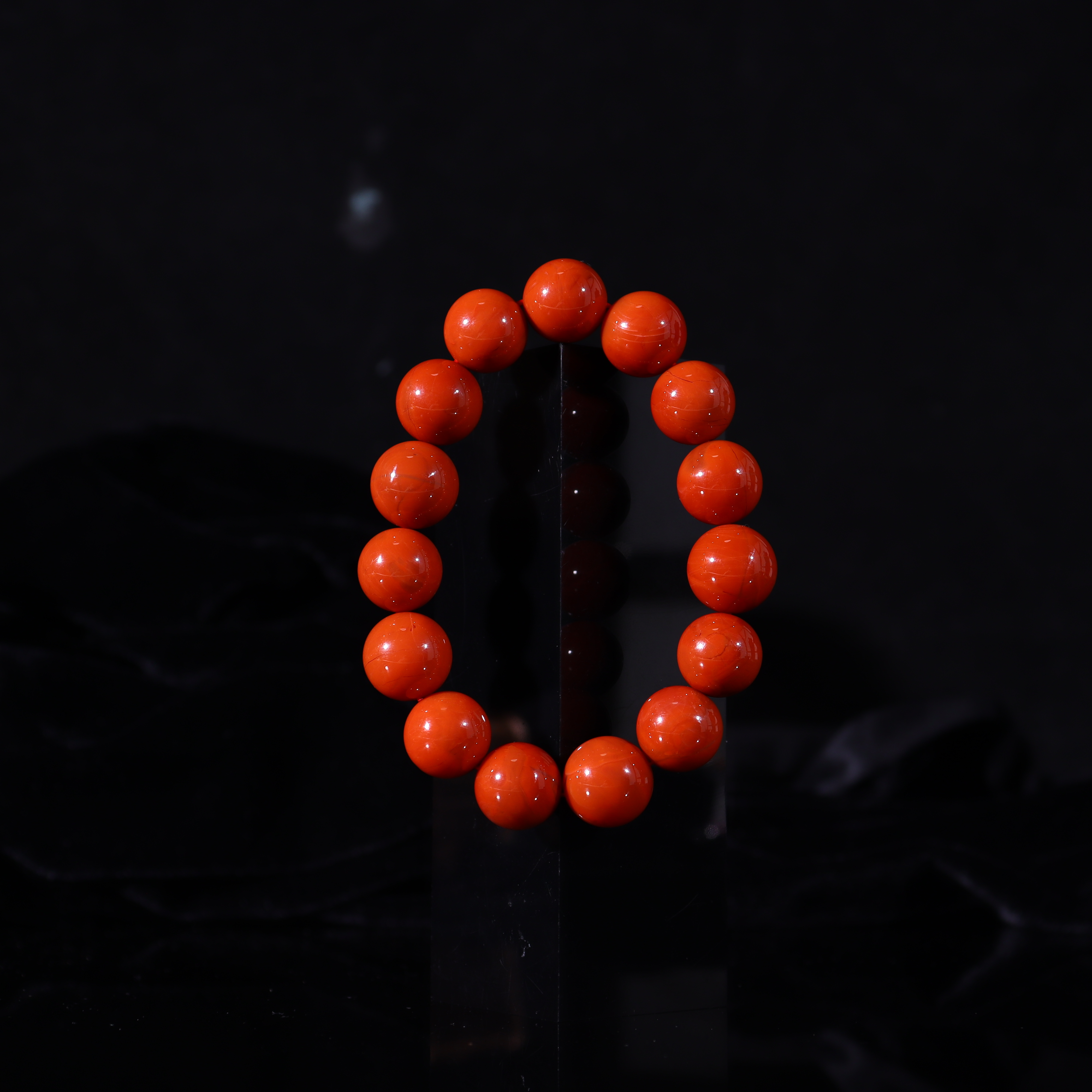 天然川料南红柿子红火焰手串15±mm（多样性发货，拍一发一）