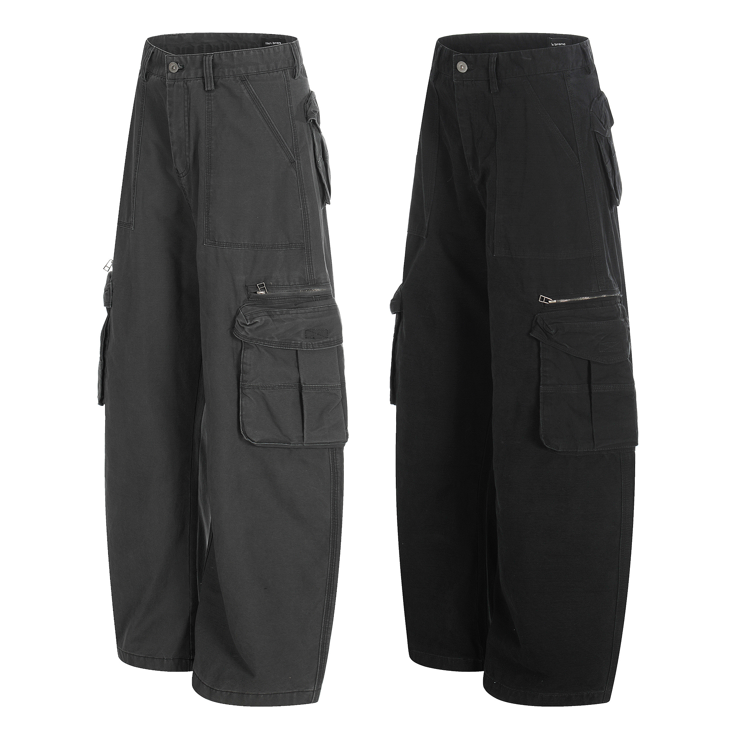 美式复古水洗宽松弯刀工装裤多口袋立体重工装街头潮男阔腿CK6923