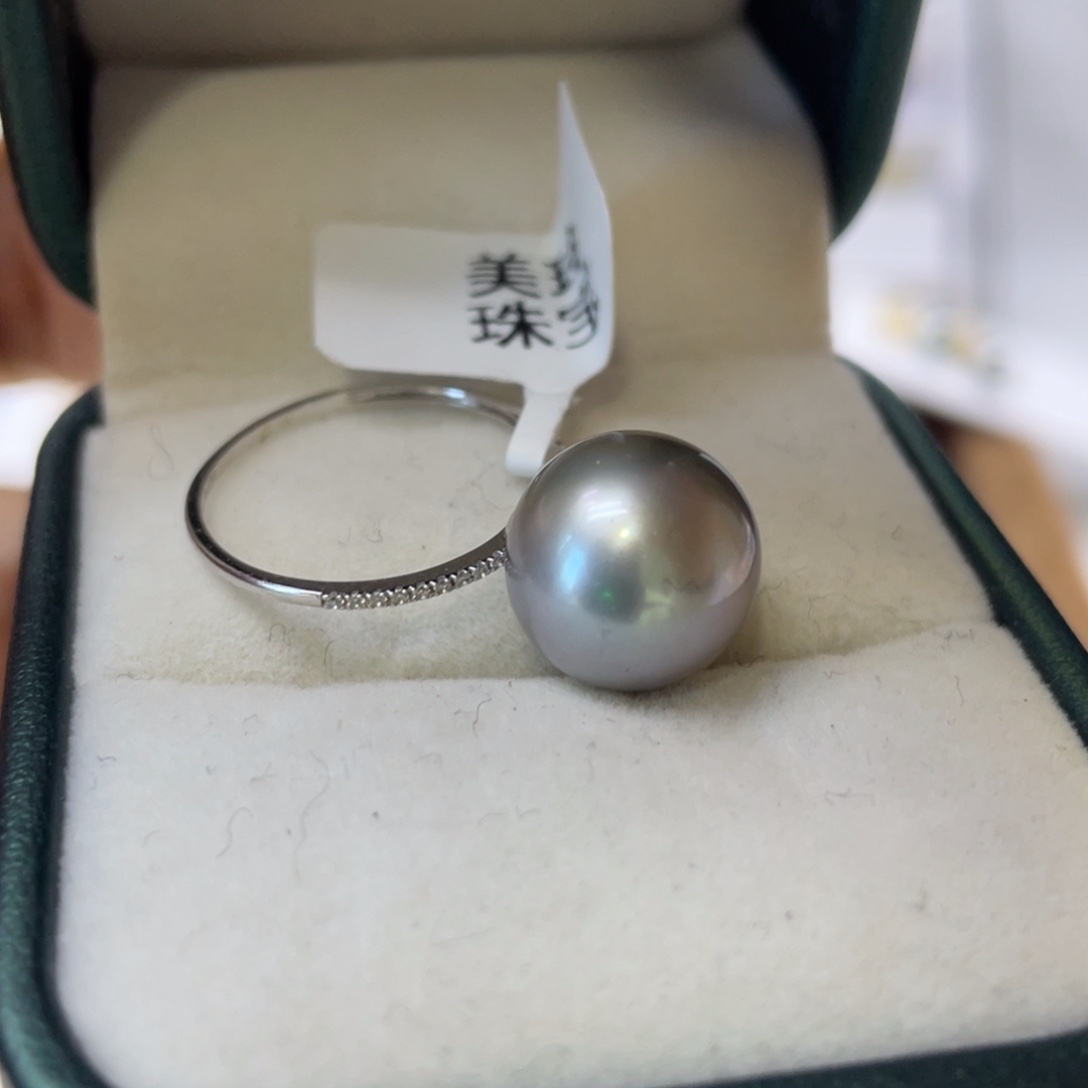 18K金镶嵌戒圈海水珍珠