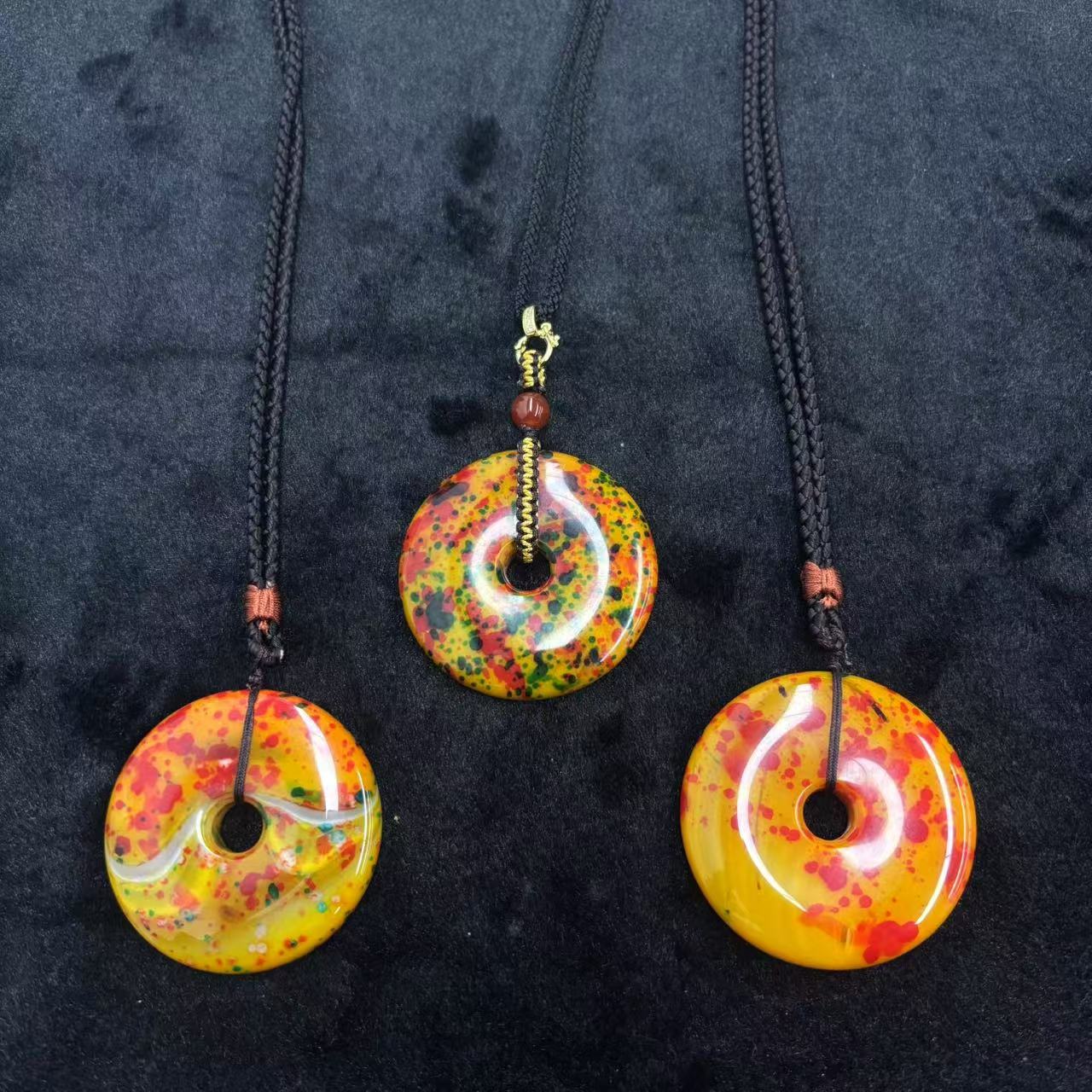 y2388-民族风甘文草玛瑙平安扣-多样性只发一件-赠高货绳