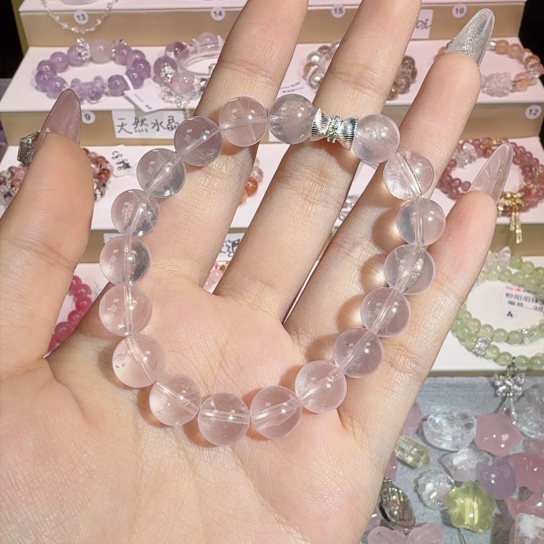 水晶手串未镶嵌粉水晶