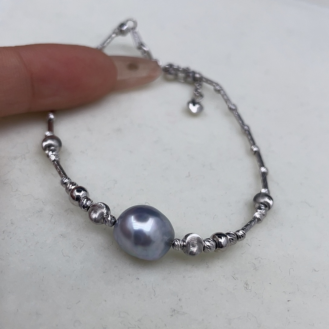 手绳海水珍珠银S925镶嵌