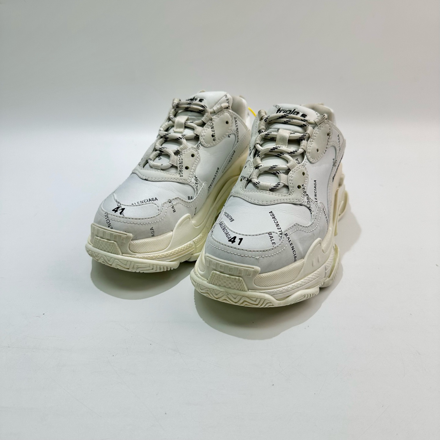 99新 Balenciaga/巴黎世家 41码 白弹幕Triple S老爹鞋 SY0922