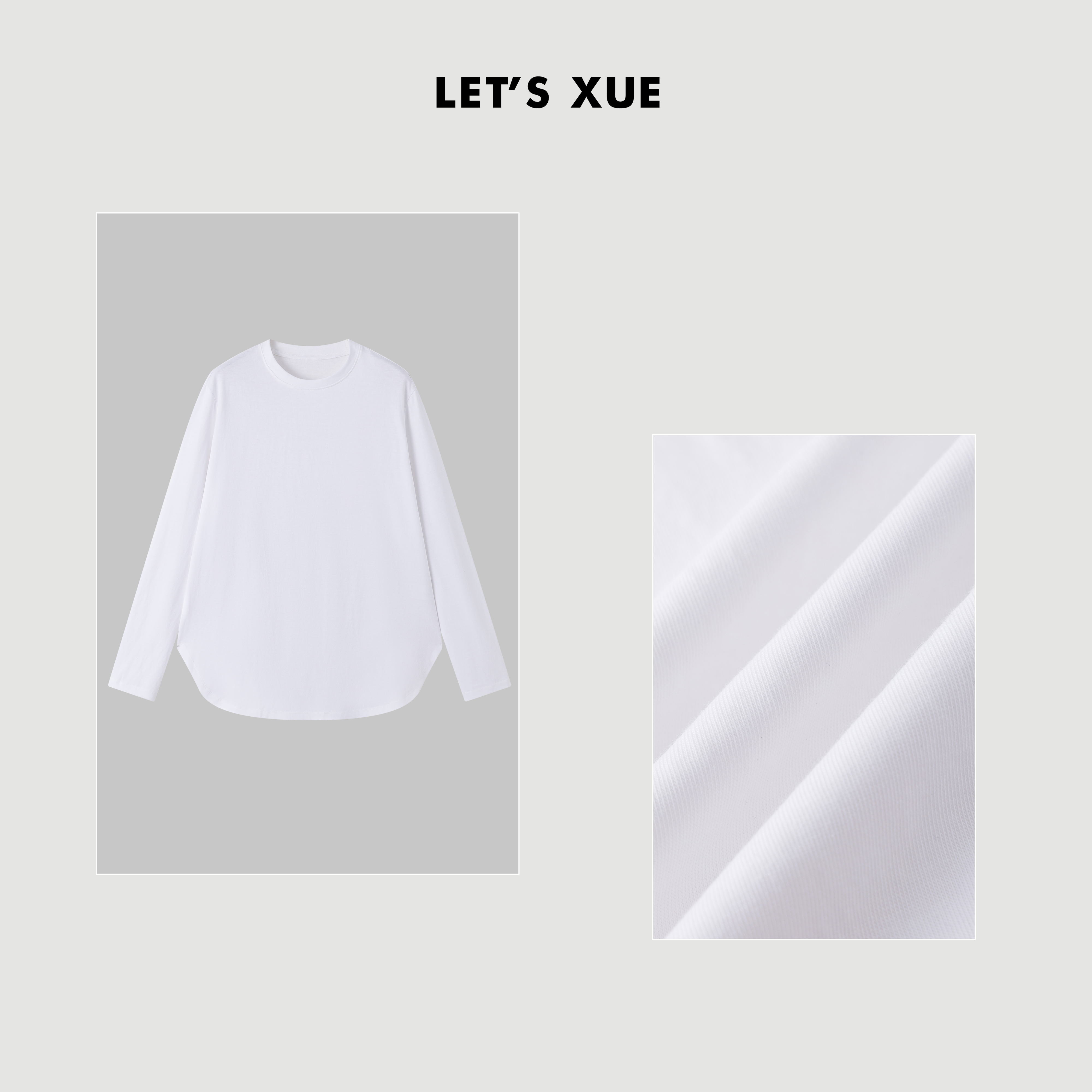 XUE【雪花肌理长袖】简约透气宽松上衣女