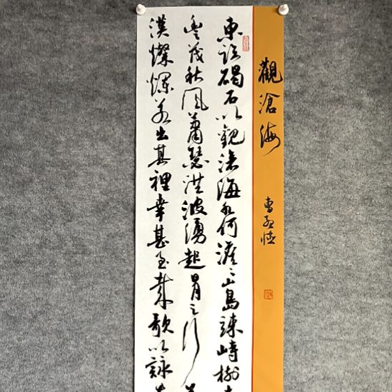 书法观沧海28*96厘米手写书法