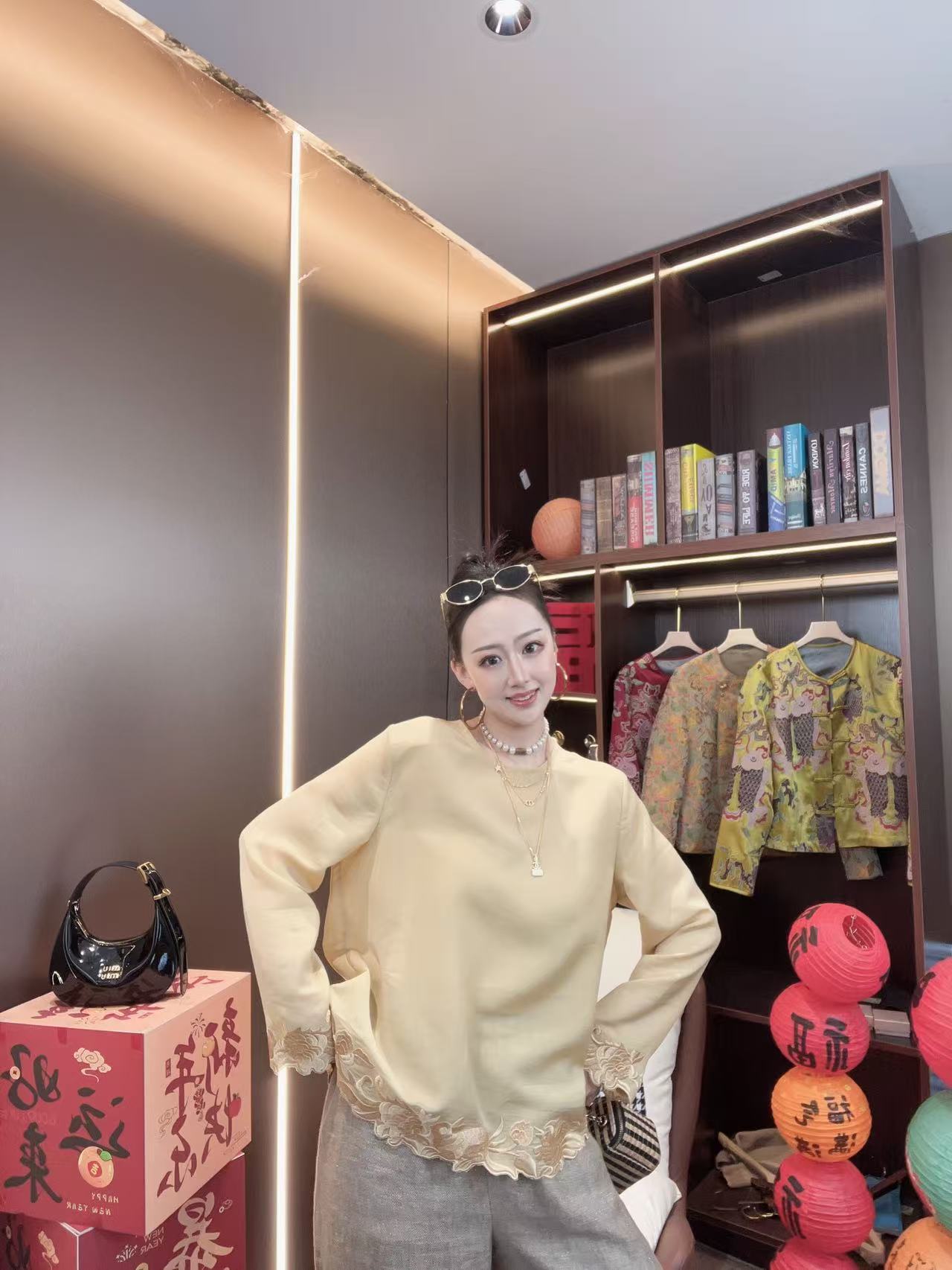 【沐木家】春季新款 时尚气质慵懒复古时尚国风刺绣莱赛尔衬衫16726