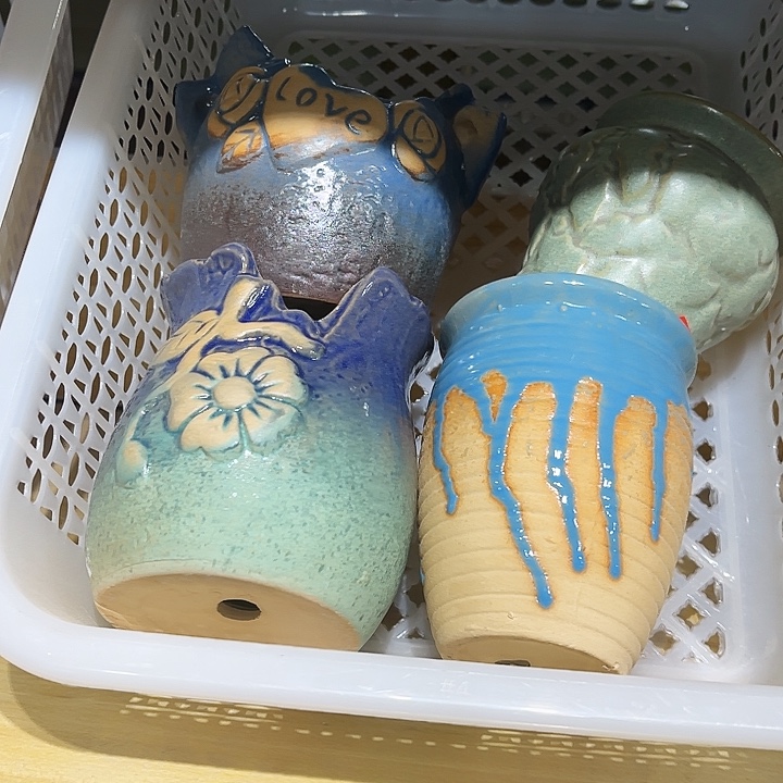 瓷片花盆多肉植物艺术品