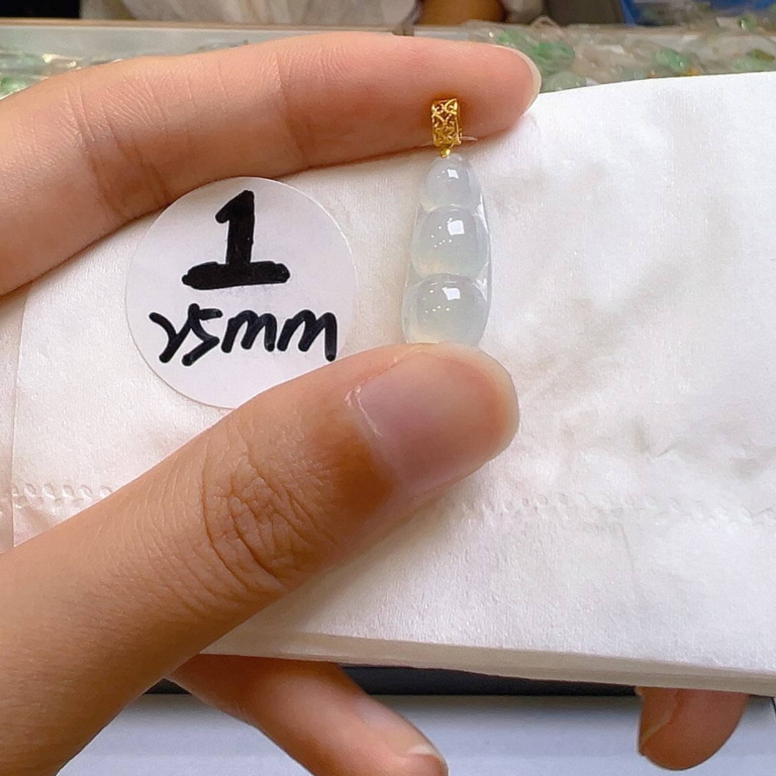 翡翠18K金镶嵌吊坠(不含链)翡翠