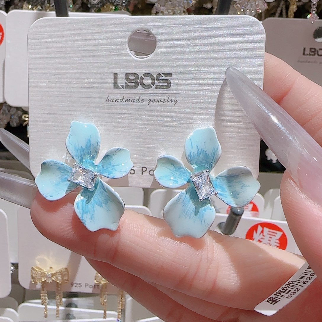 锆石铜合金925银耳环