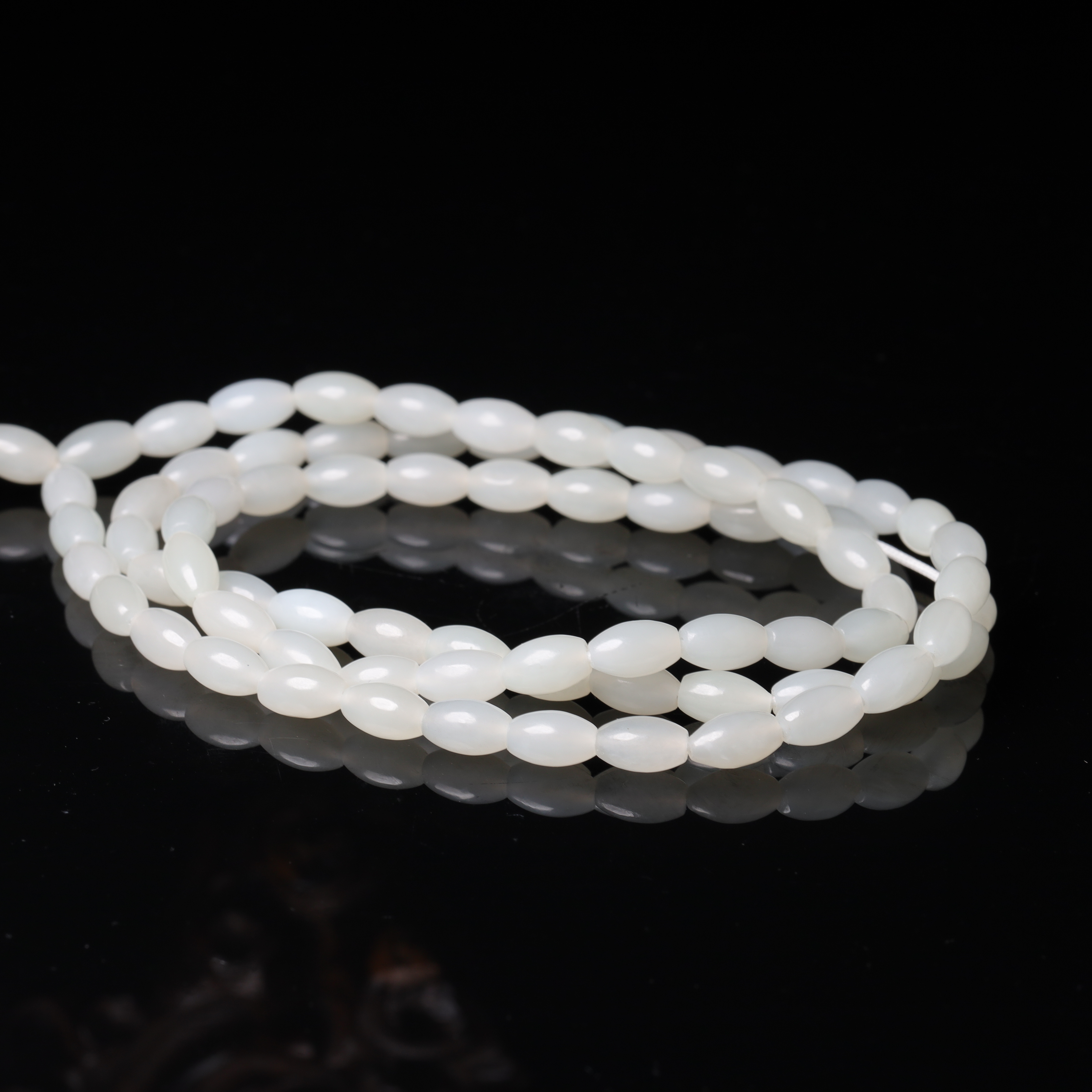 清代和田玉素珠项链-CS