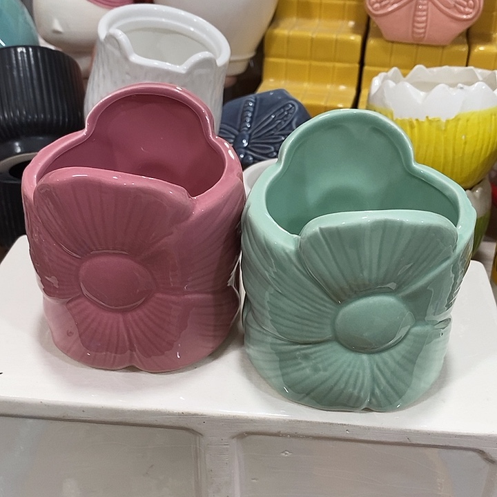 陶盆有孔 瑕疵针孔漏釉介意勿拍口8 高9