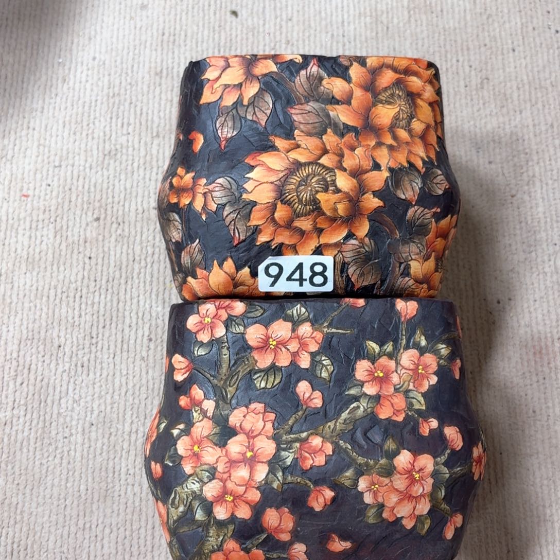 漠***视紫砂花盆陶瓷多肉花盆瑕疵