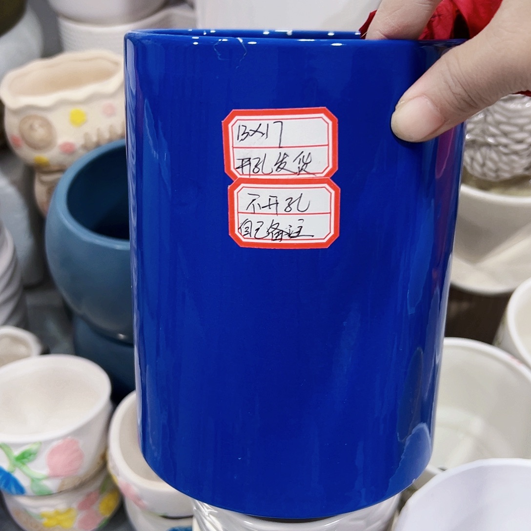 有孔外贸尾单陶瓷花盆凑单10米包邮