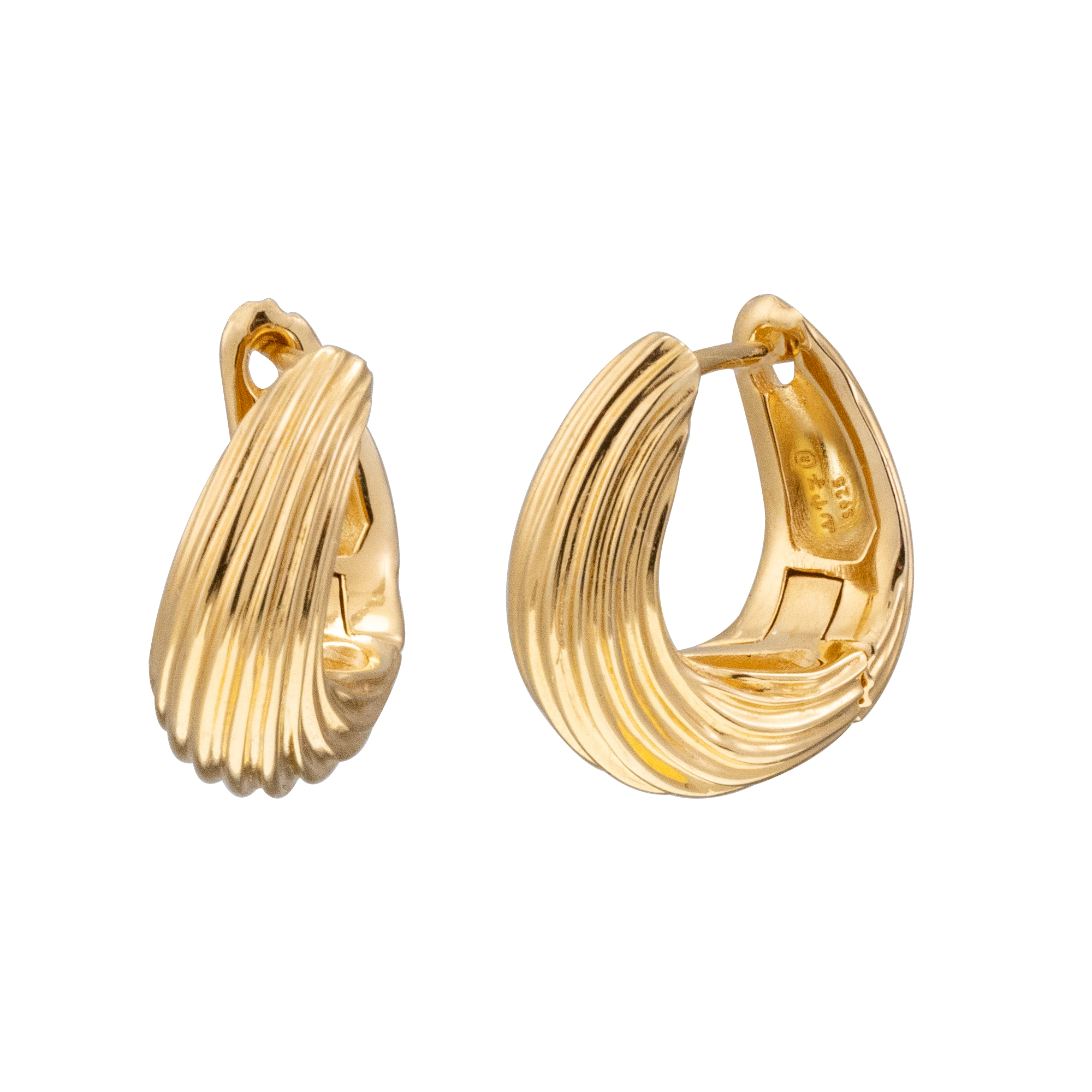 925银耳饰 【山巾子·春风得意】奇域系列纯银马蹄扭曲线条耳扣217