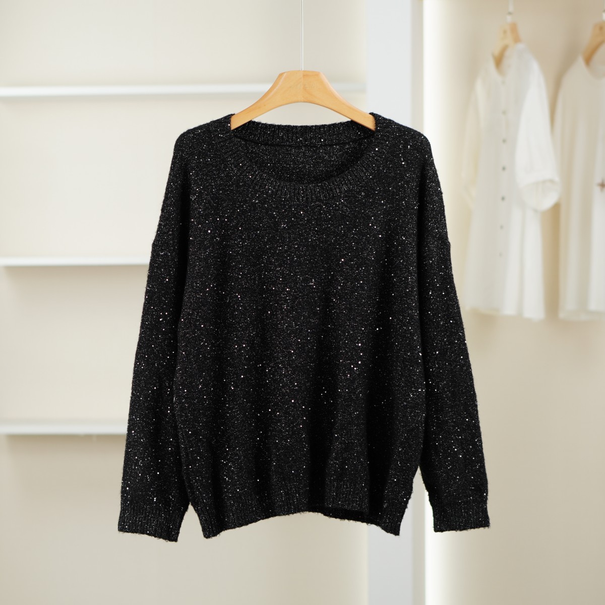 麦迪尚品【MY】5120617 秋季时尚针织毛衣高级亮片女上衣