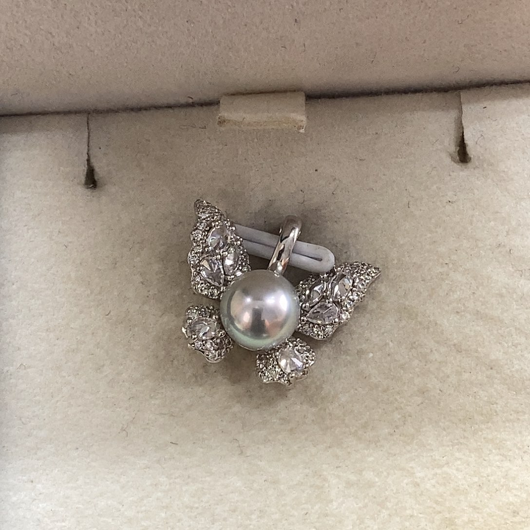 海水珍珠银S925镶嵌吊坠(不含链)