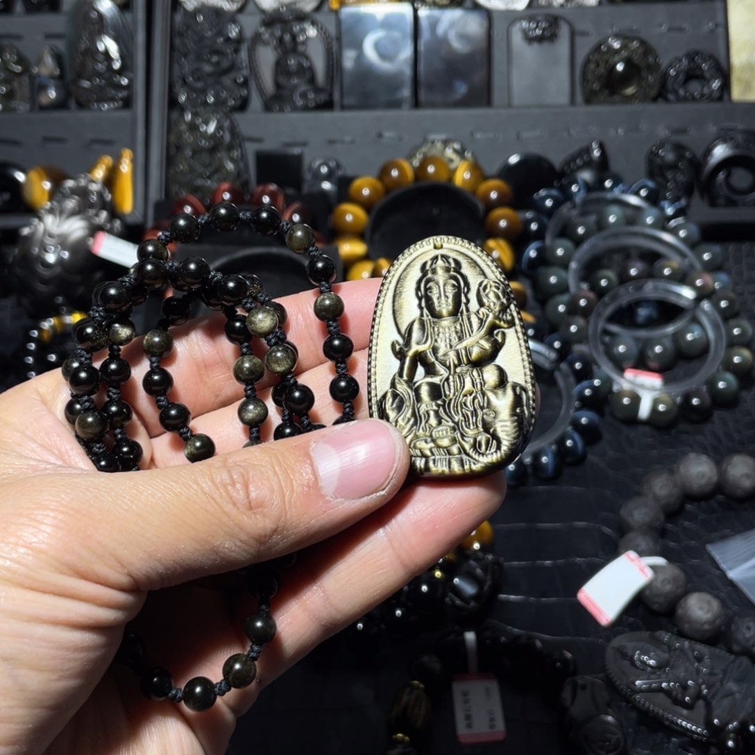 黑曜岩颈饰未镶嵌莫*