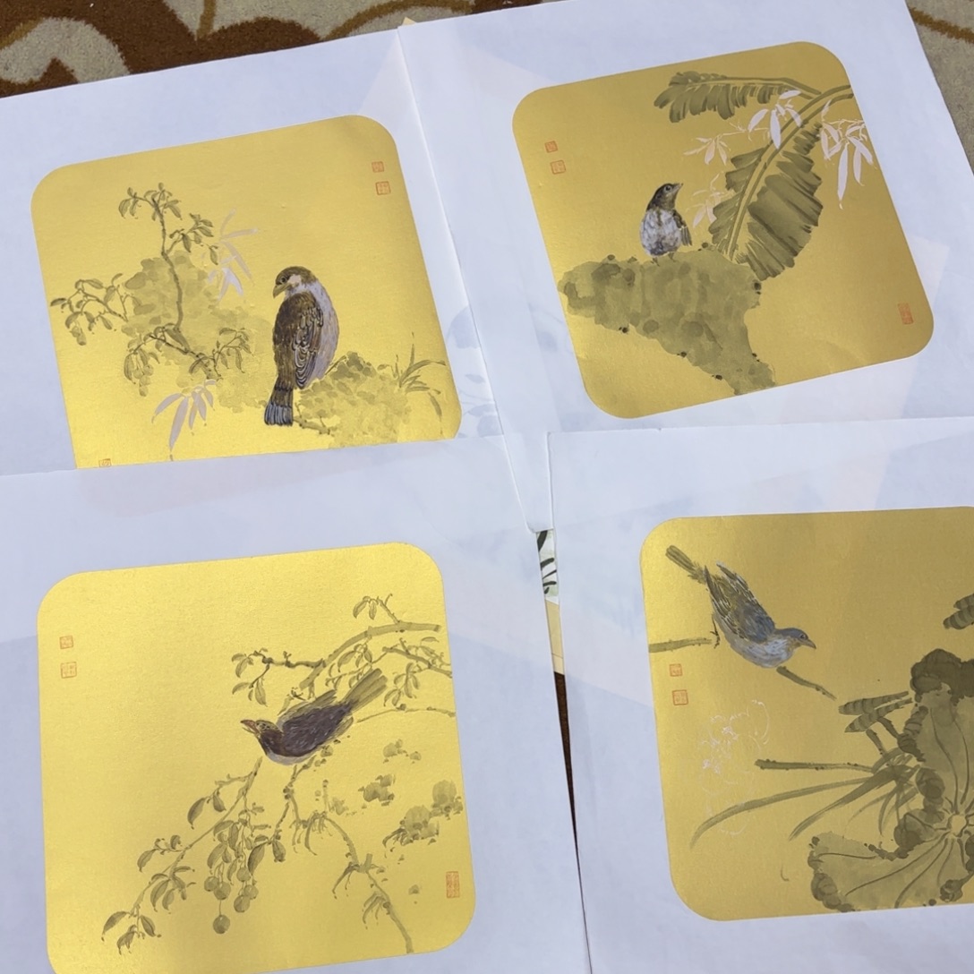 赤***驹国画魏晋宏四张作品童