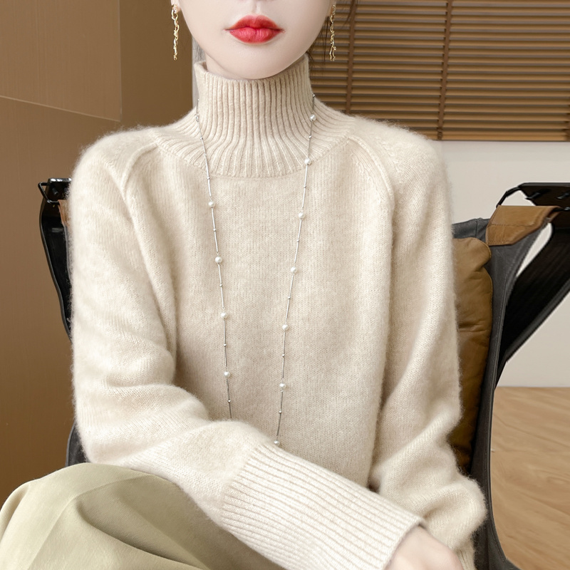 留连戏蝶时时舞~王菲同款秋冬新款女高领加厚套头百搭纯羊绒衫