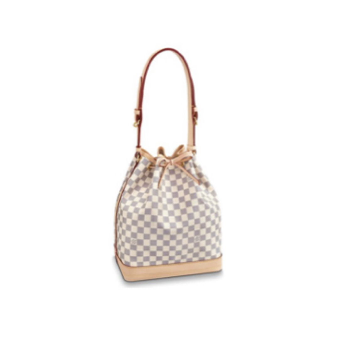 95新 LouisVuitton/路易威登 白 棋盘格 水桶 大号/JW0531