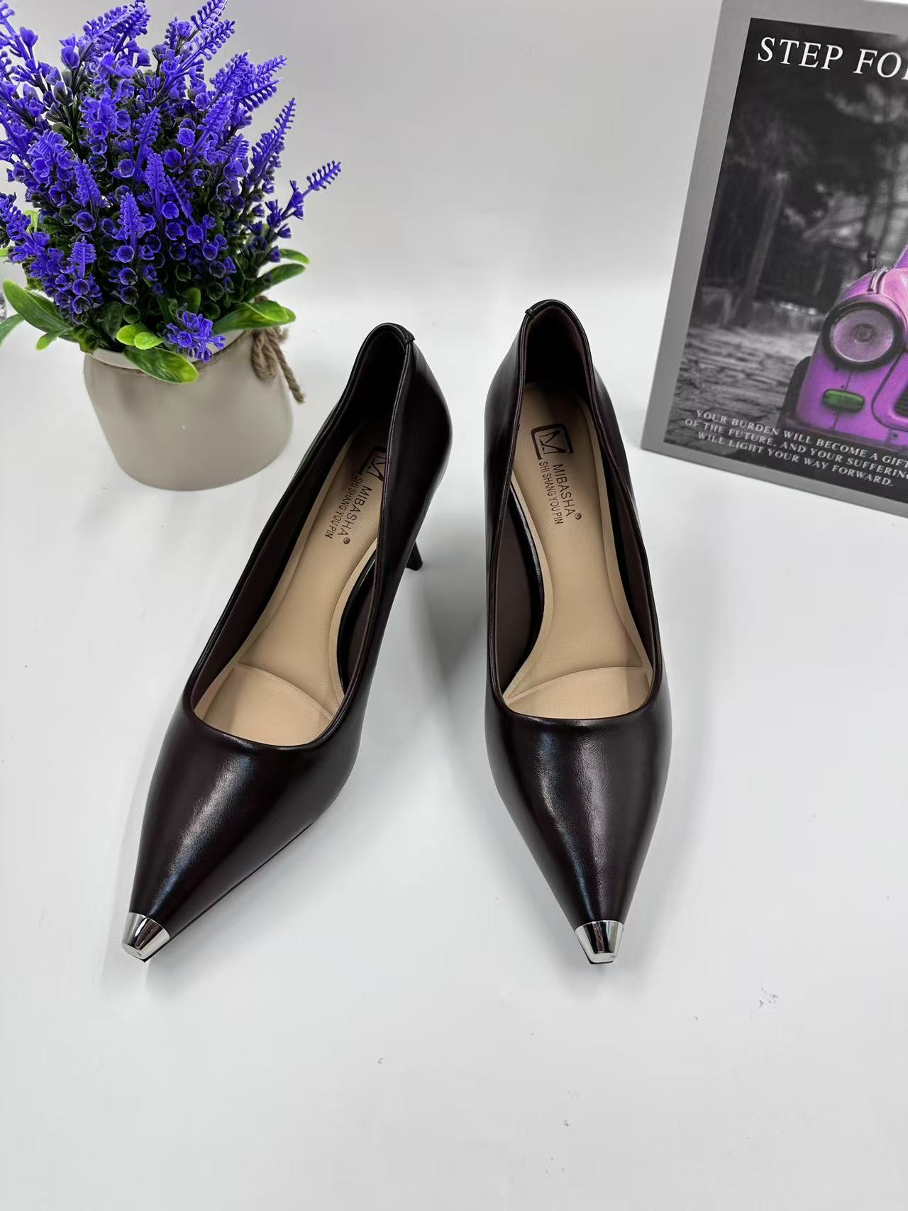 995  单鞋细跟高跟鞋防臭黑色高跟鞋细跟职场休闲风