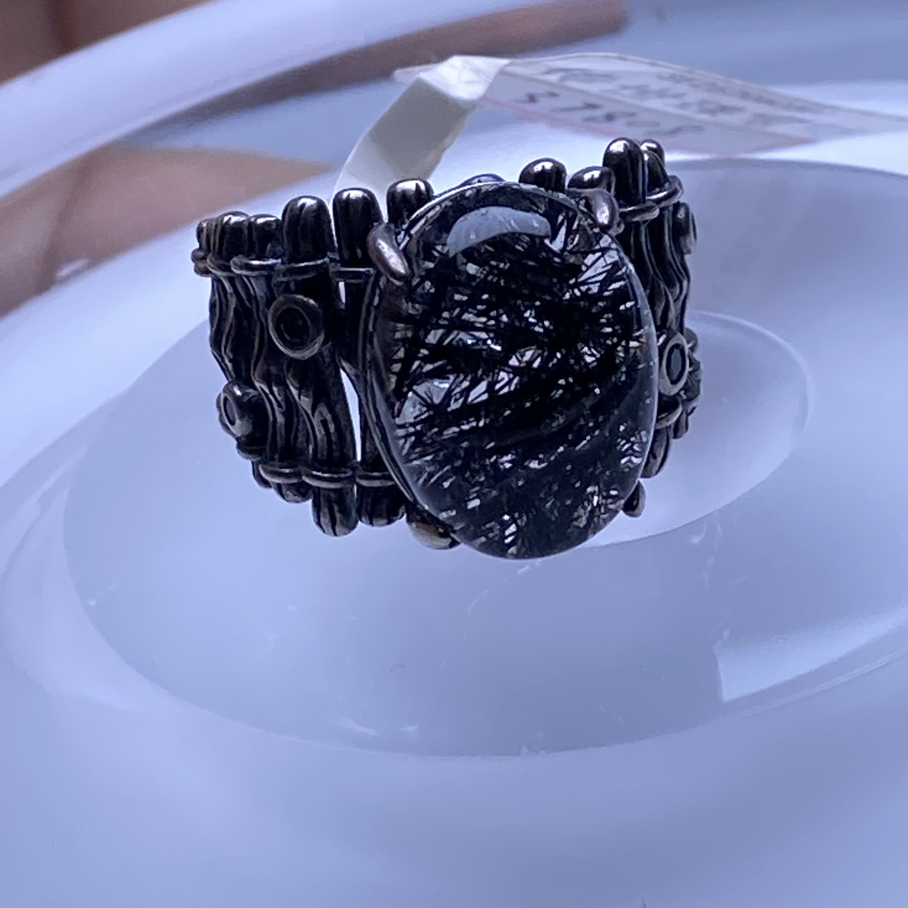 天然水晶黑发晶设计款戒指一物一图一证尺寸12-15