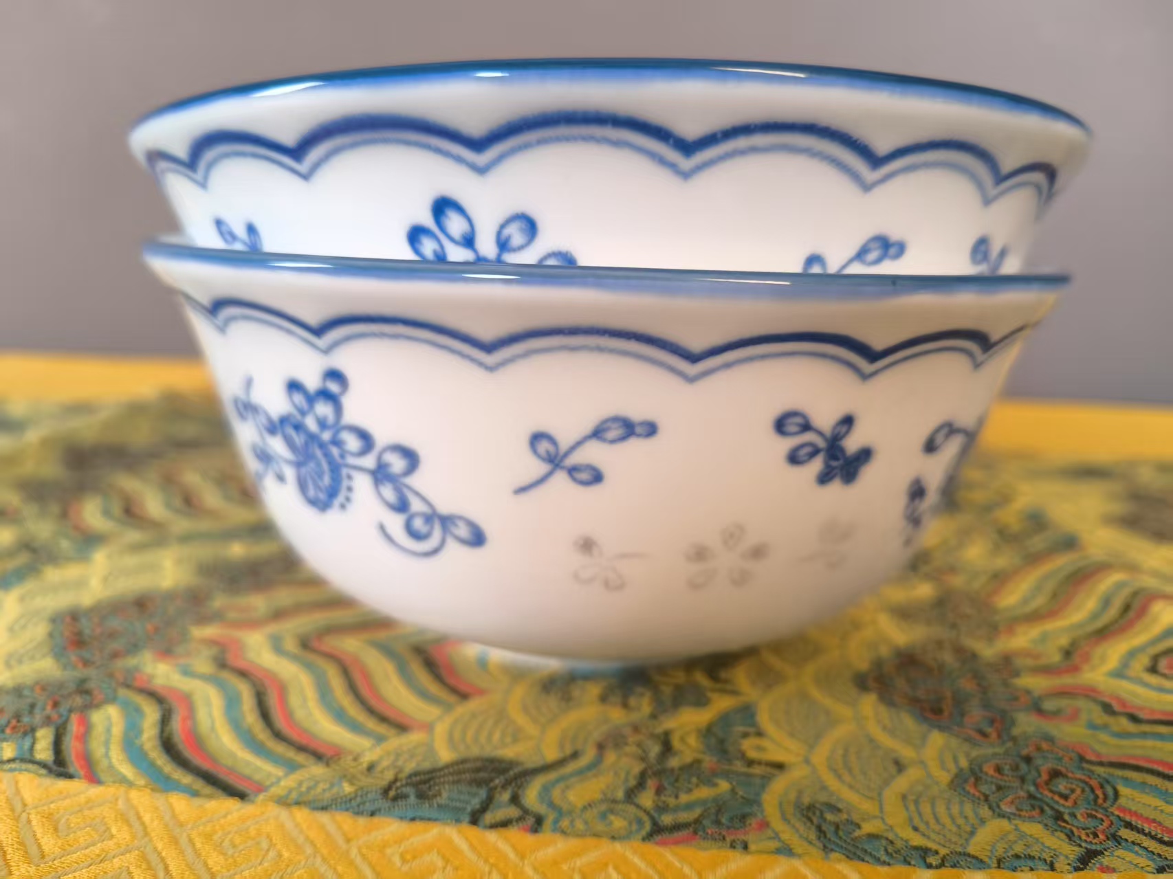 景德镇高温制作陶瓷青花对碗  一对装 两只发