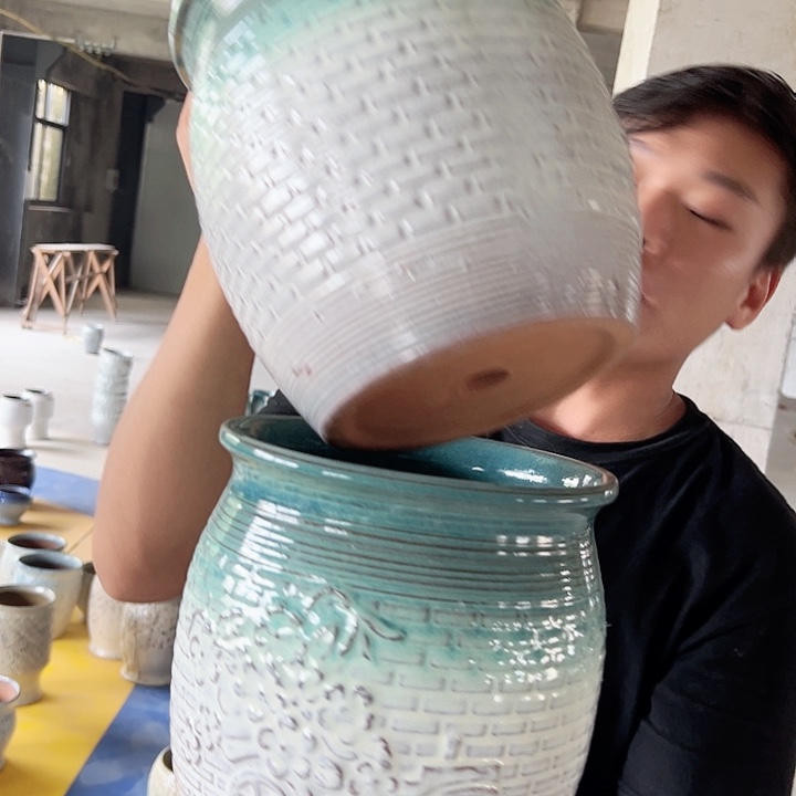 紫砂花盆高20口19