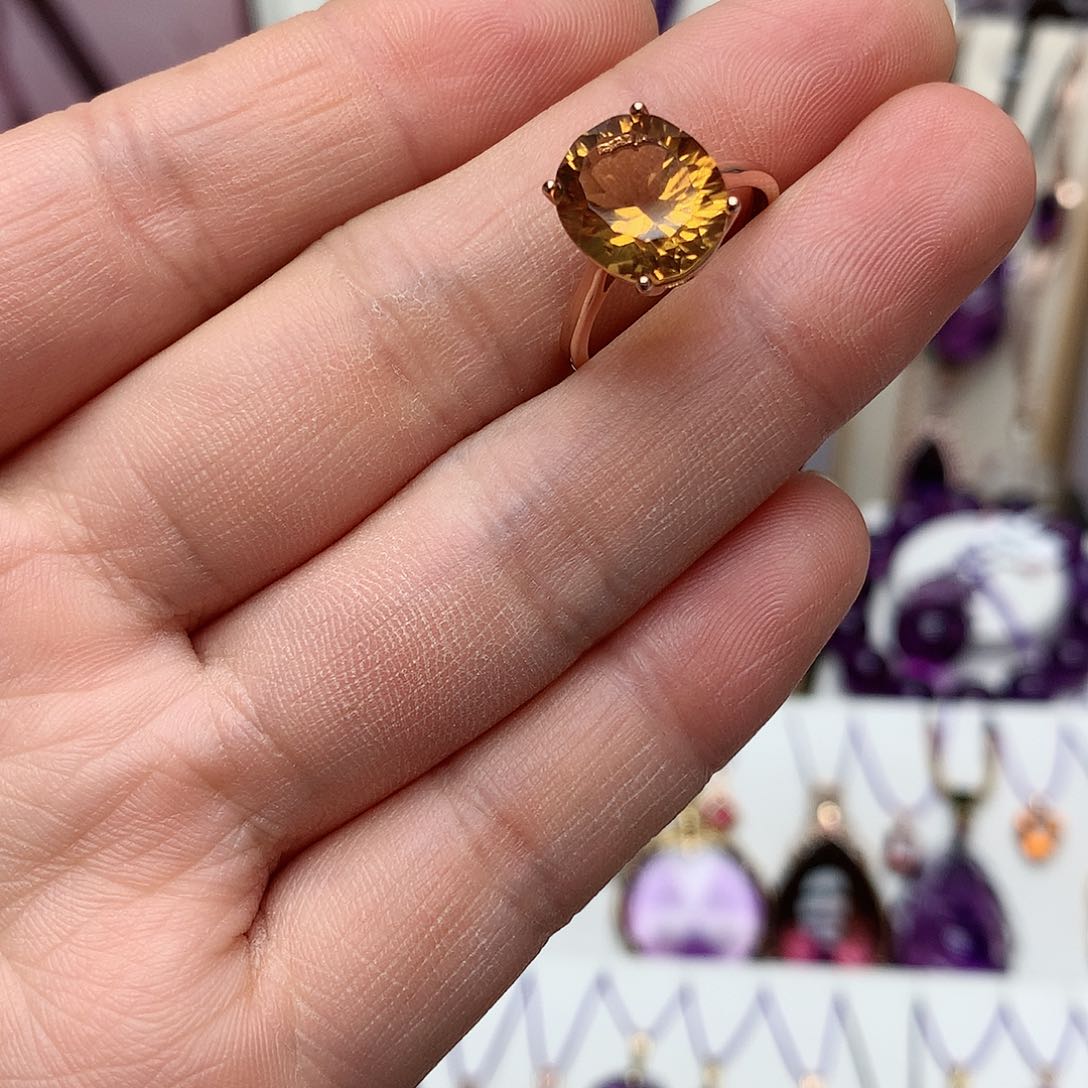 黄晶经典款戒指银S925镶嵌