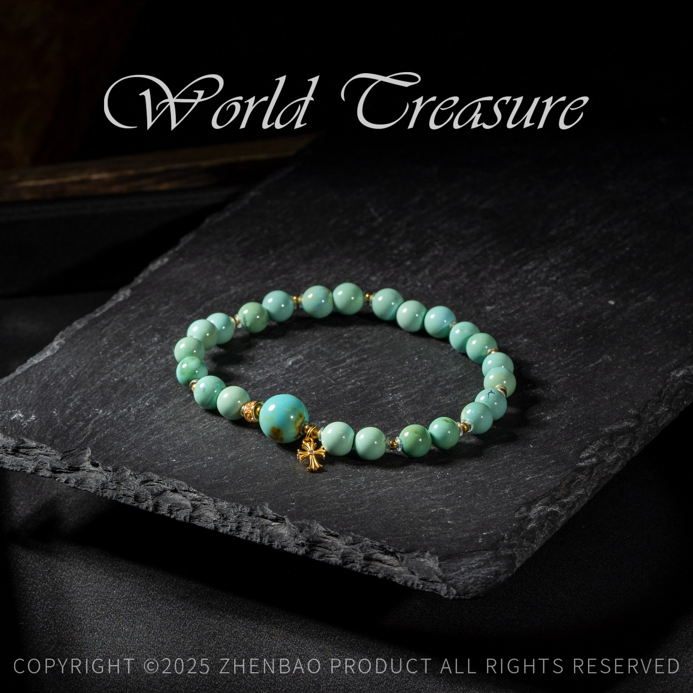 【世间臻宝】18K绿松石DIY手链/JS301/多样性发一件/16手围/6mm+/孤