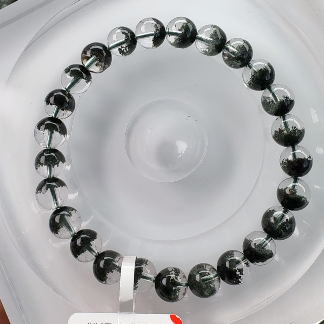 水晶手链未镶嵌天然绿幽灵聚宝盆