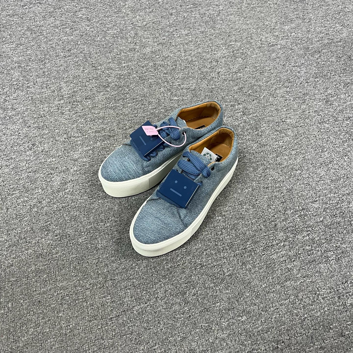 99新 Alexander McQueen/亚历山大·麦昆 acne 笑脸厚底休闲鞋39码