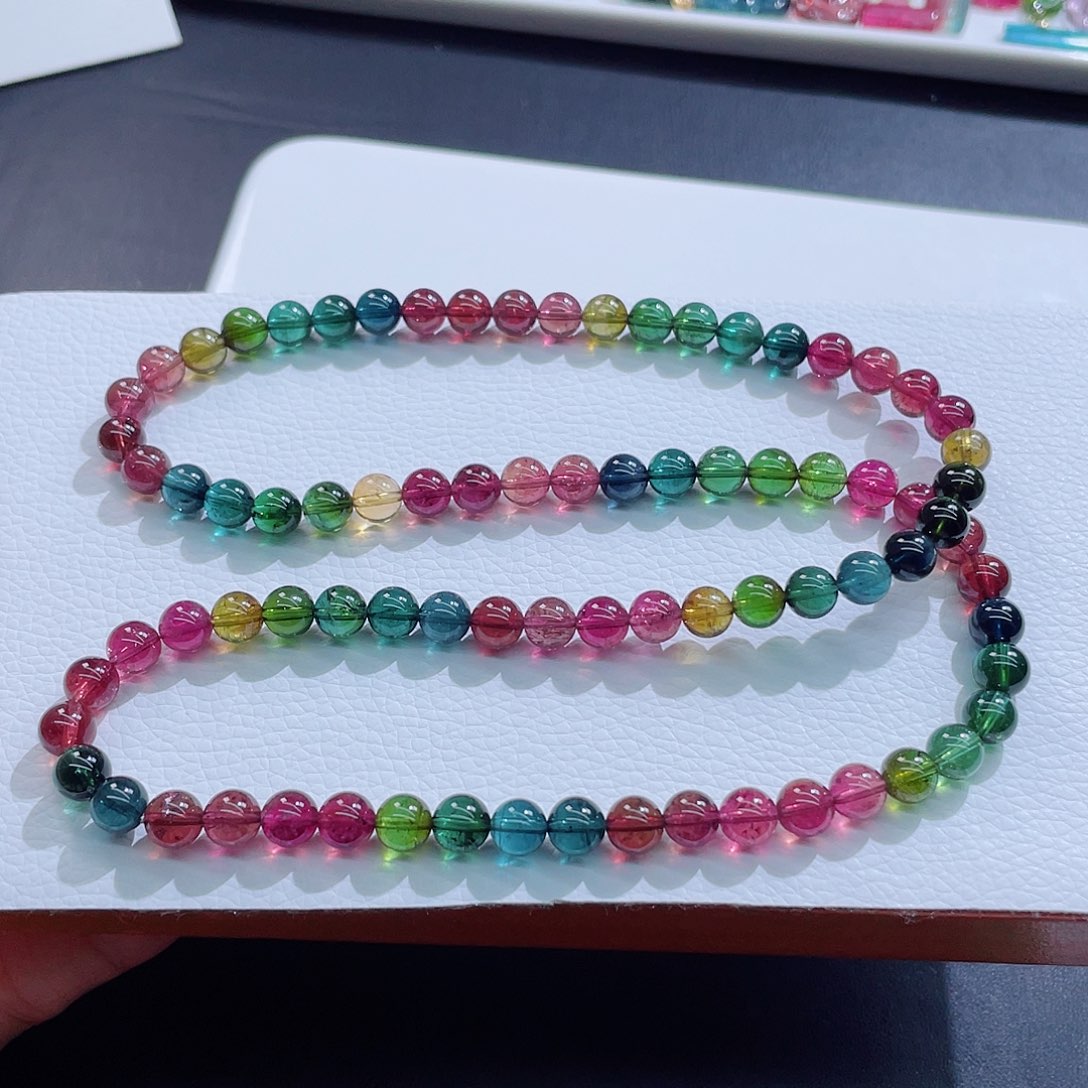 未镶嵌手链碧玺7mm