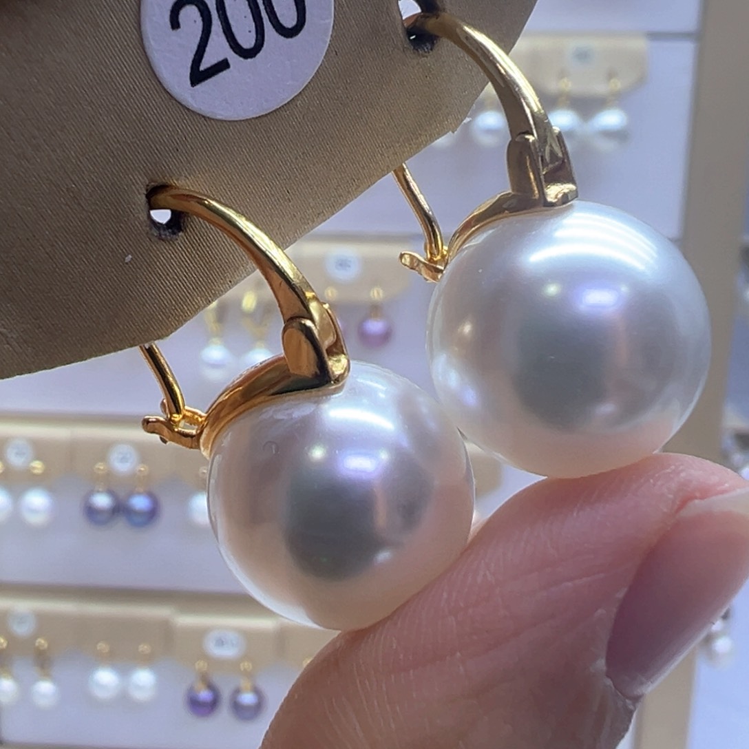 银S925镶嵌淡水珍珠耳饰