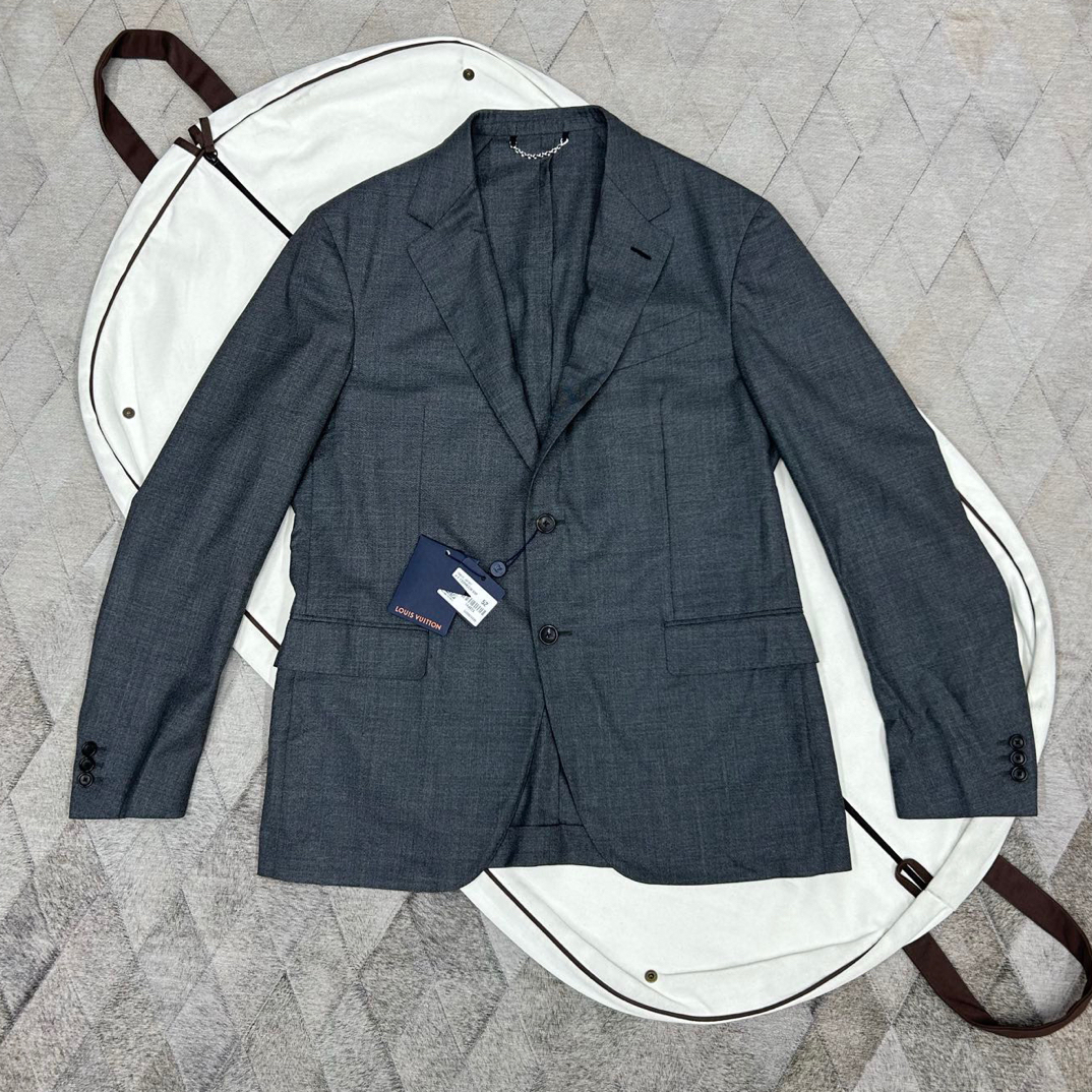 全新未使用 LouisVuitton/路易威登 132621 灰色羊毛西服夹克