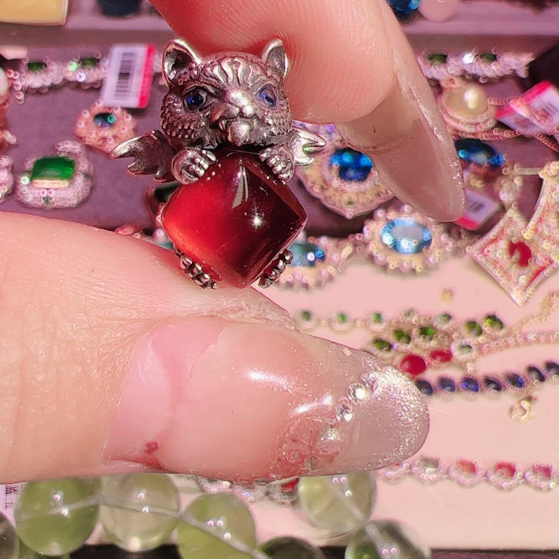 石榴石（芬达石）吊坠银S925镶嵌