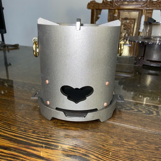 卧龙心形碳钢煮茶炉酒精炉