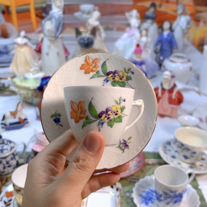 摆件欧洲中古瓷器好看冲鸭！